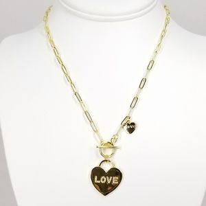 NWT 18K Gold LOVE Hearts Choker Necklace NEW